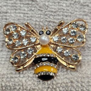 Gold and Yellow Bee Brooch